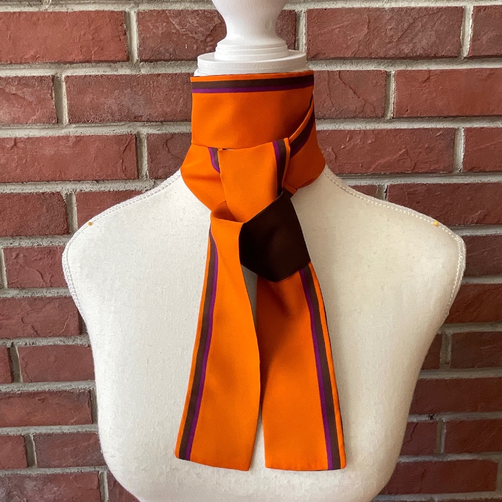 Foulard Skinny Silk Scarf Bandana Hair Tie Wrist Bag Wrap 54”x2” NEW
